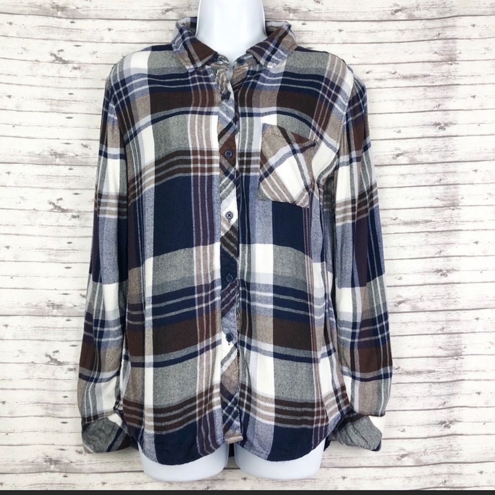 Rails Plaid Flannel Long Sleeve Button Down Shirt